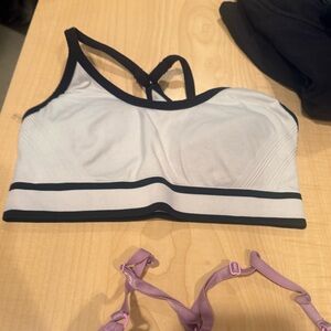 Women's White and Black Sports Bra